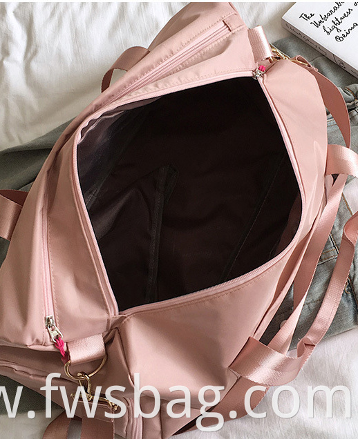 Pink Nylon Independent Shoes Room Custom Dance Club Palestra Necessary Sports Gym Bag With Wet Shoes Compartment3